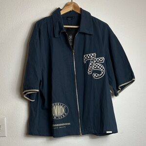 NWT Sumwon Men’s Zip Up Down Short Sleeve Boxy Shirt or Jacket.  XL. Gorpcore.